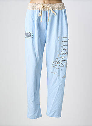 Pantalon flare taille élastique taille normale bleu MINA ROSA femme