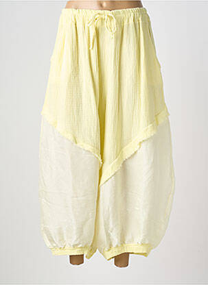 Pantalon 7/8 taille élastique taille normale jaune NEW COLLECTION femme