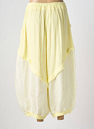 Pantalon 7/8 taille élastique taille normale jaune NEW COLLECTION femme