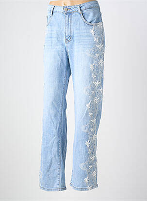Jeans coupe large stretch taille haute bleu G-SMACK femme