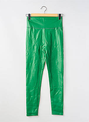 Legging tissage simili-cuir taille normale vert PANT'S femme