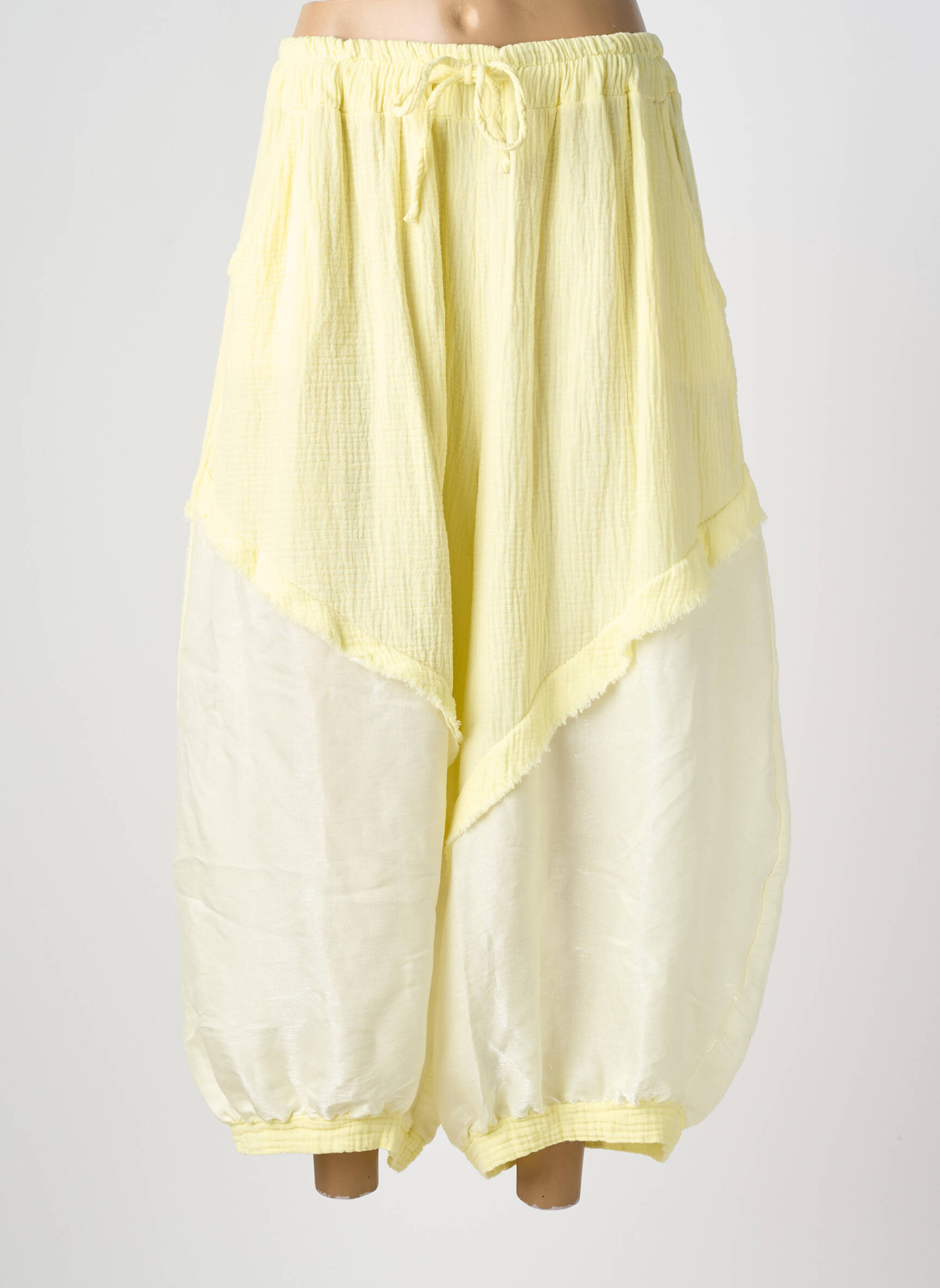 Pantalon 7/8 taille élastique taille normale jaune NEW COLLECTION femme
