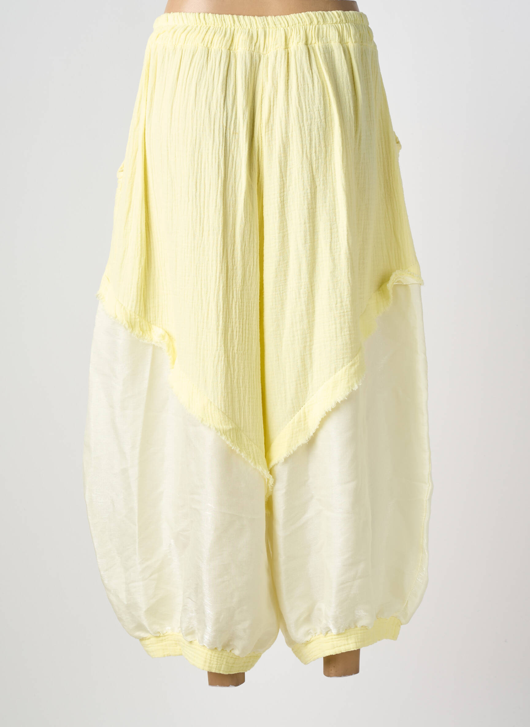 Pantalon 7/8 taille élastique taille normale jaune NEW COLLECTION femme