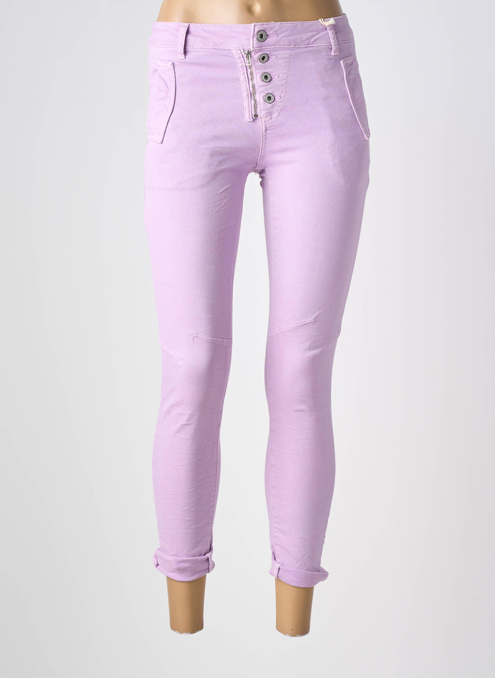 Jeans skinny taille normale taille normale violet MELLY & CO femme