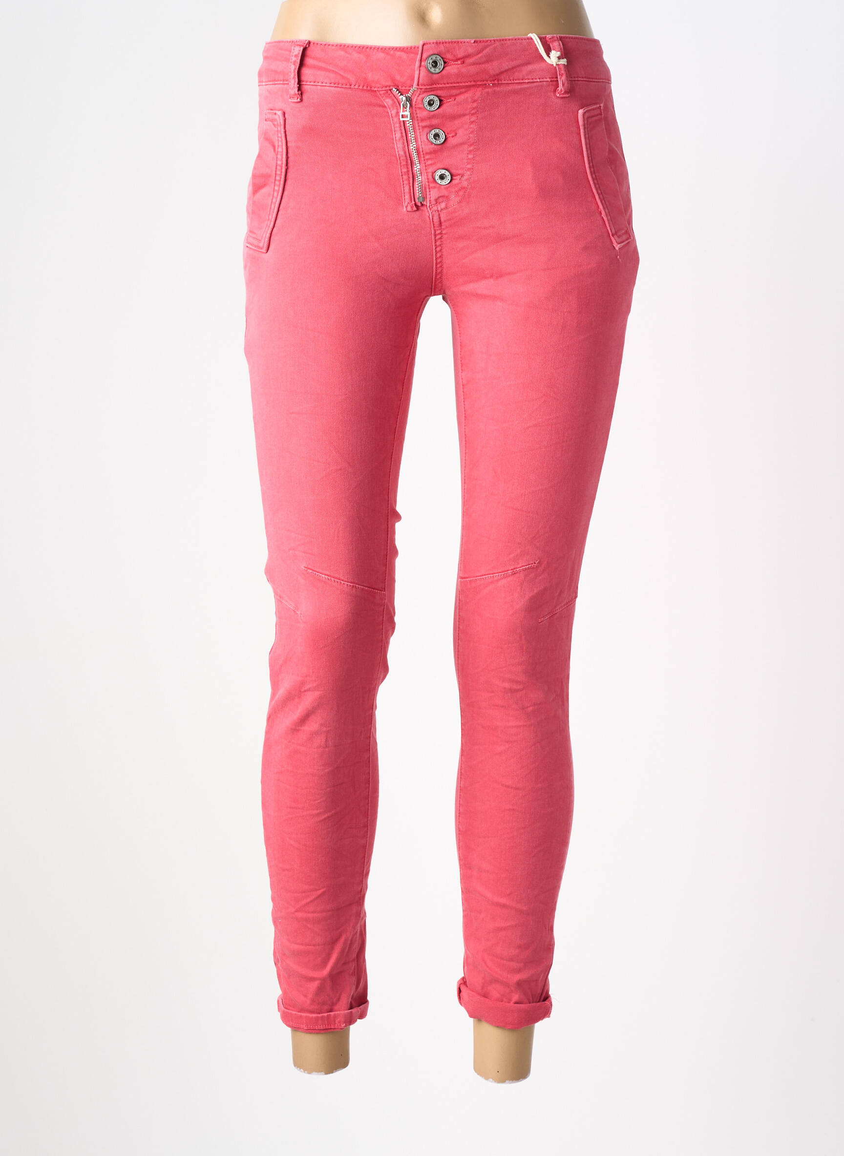 Jeans skinny taille normale taille normale rose MELLY & CO femme