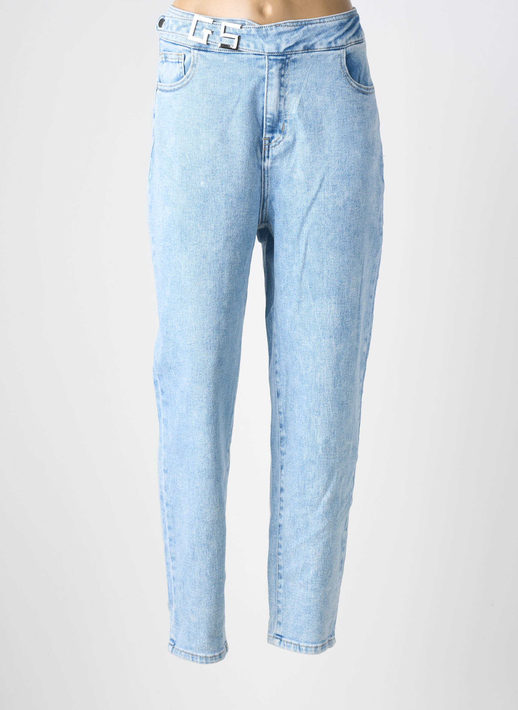 Jeans coupe droite taille haute taille haute bleu REDBERRY femme