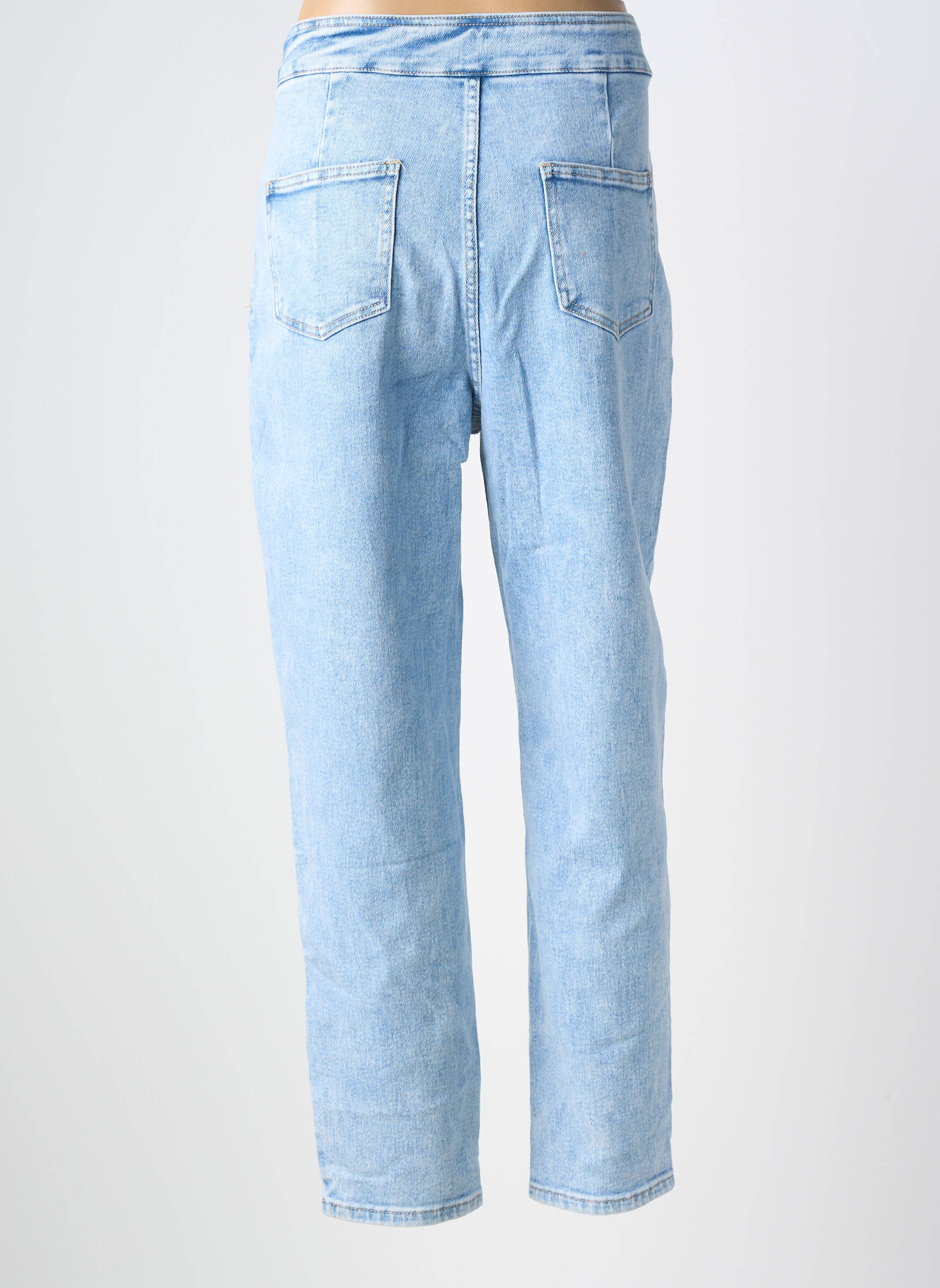 Jeans coupe droite taille haute taille haute bleu REDBERRY femme