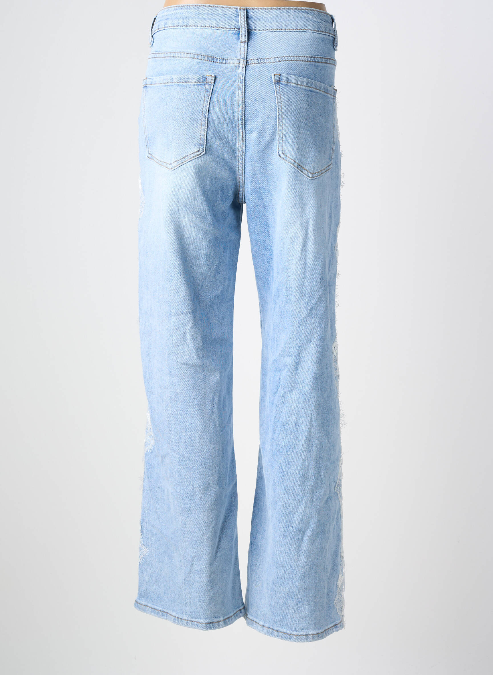 Jeans coupe large stretch taille haute bleu G-SMACK femme