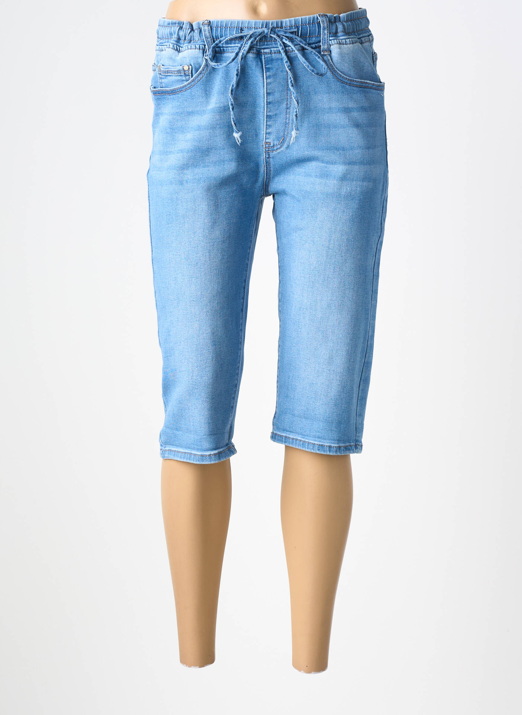 Corsaire délavé taille normale bleu G-SMACK femme