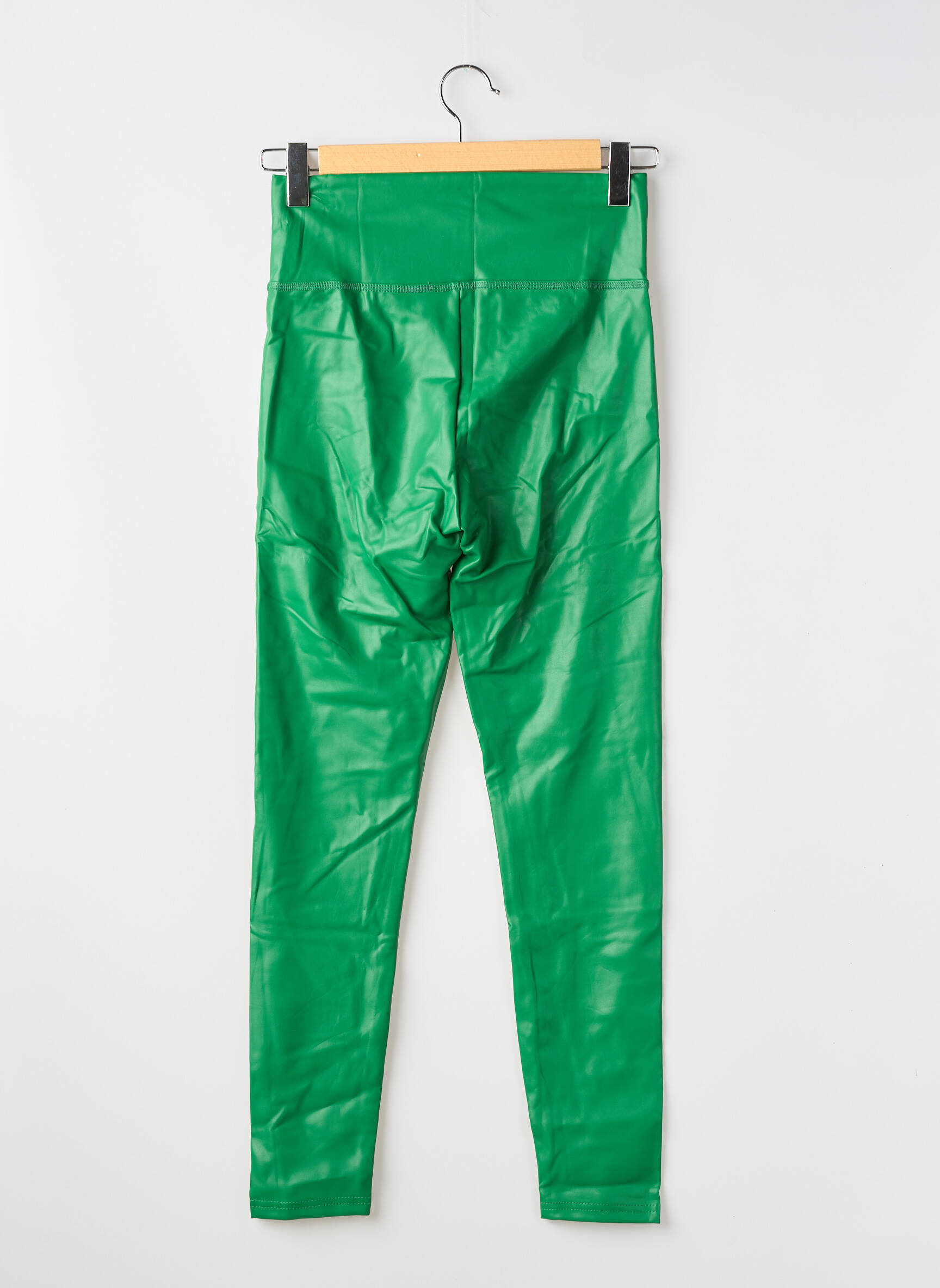 Legging tissage simili-cuir taille normale vert PANT'S femme