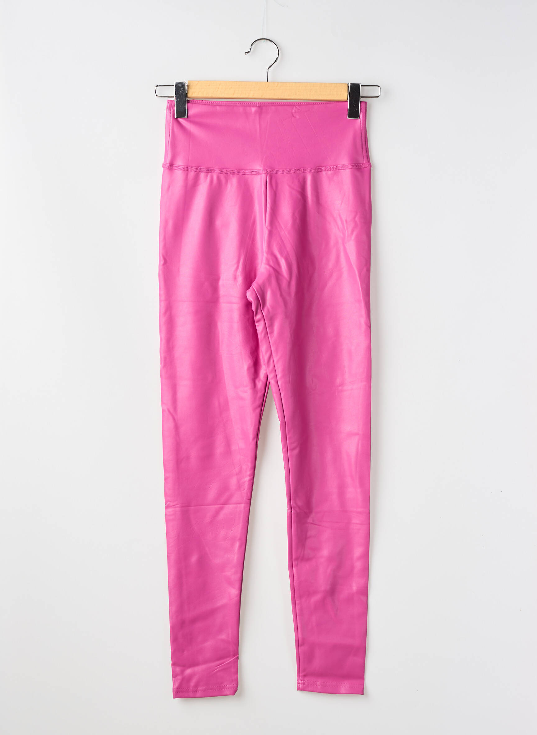 Legging tissage simili-cuir taille normale rose PANT'S femme