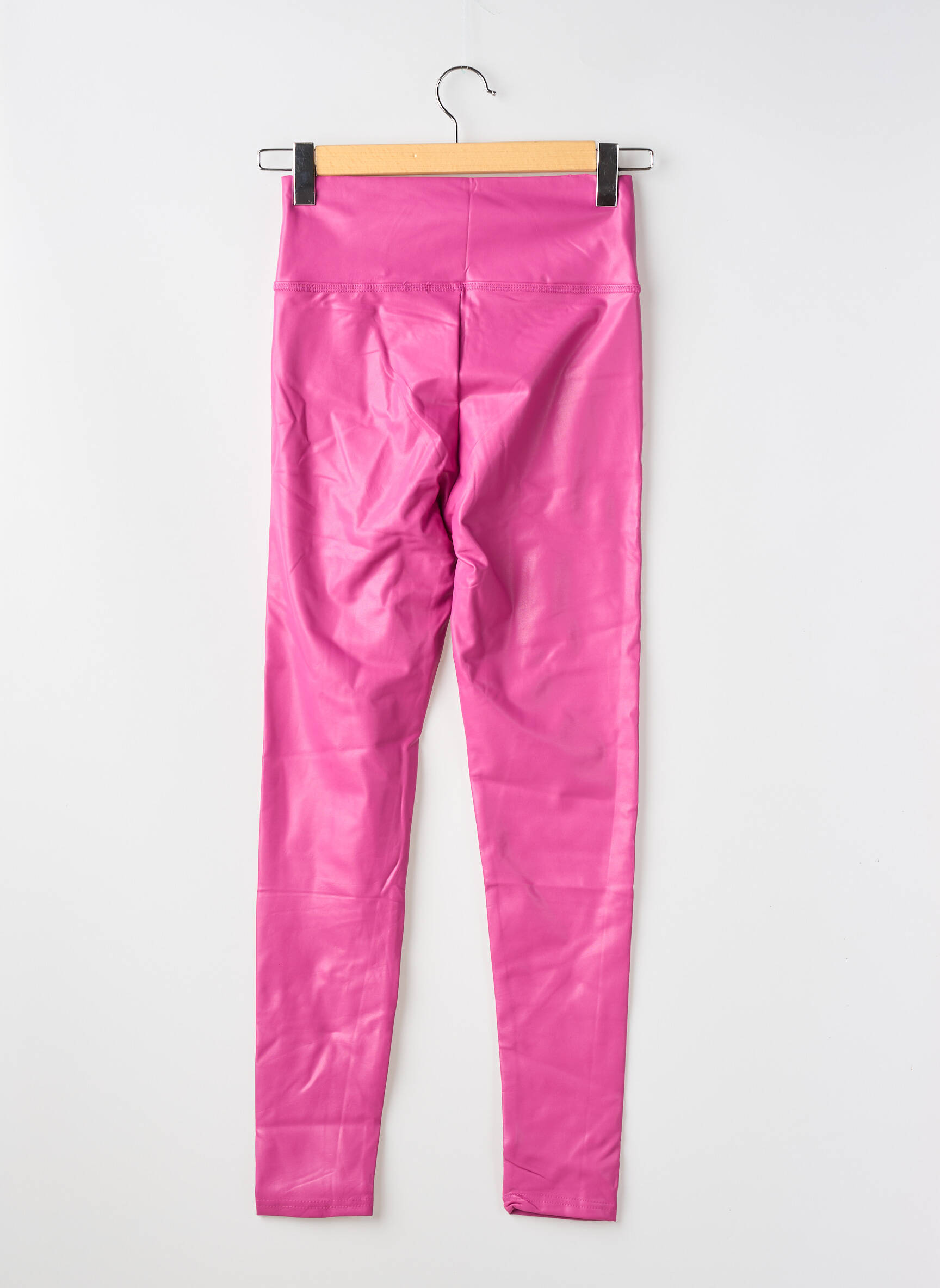 Legging tissage simili-cuir taille normale rose PANT'S femme