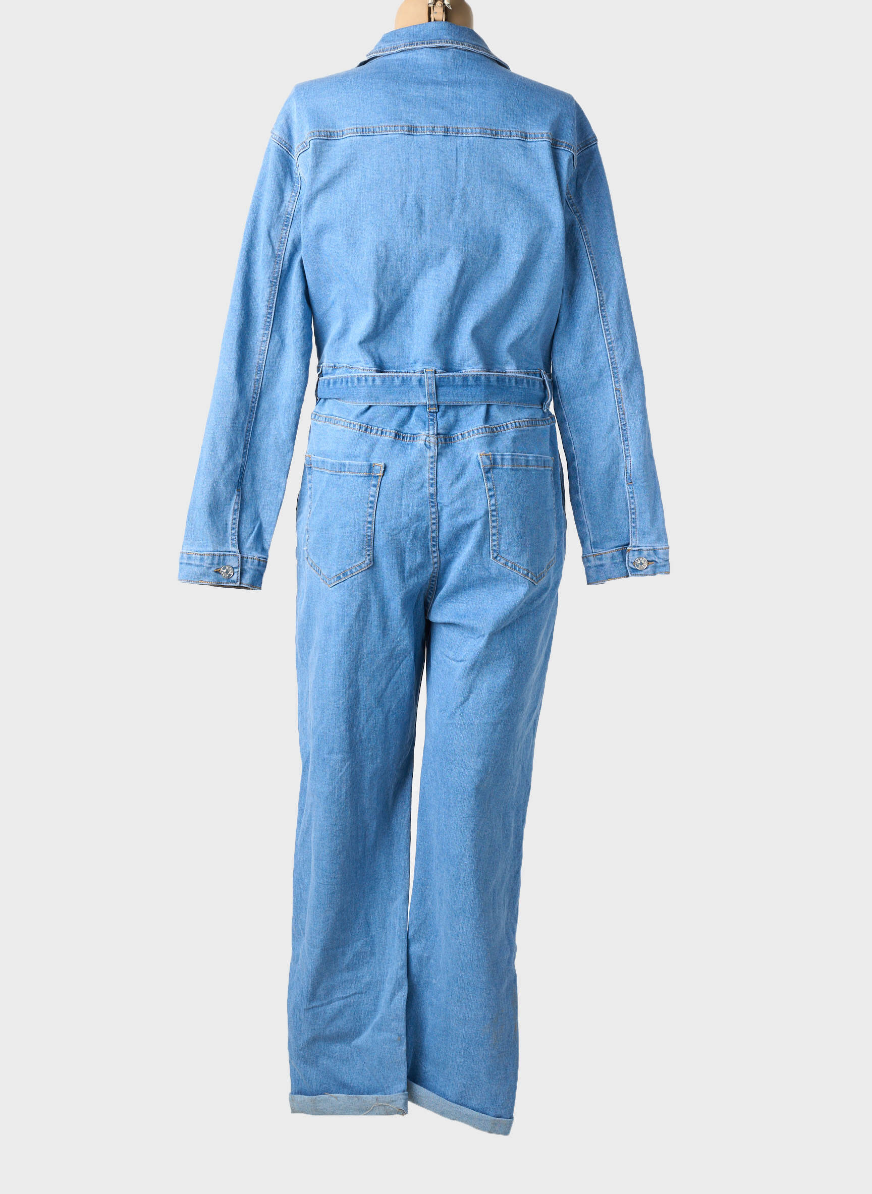 Combi-pantalon fermeture boutonnée sur le devant manches longues bleu G-SMACK femme