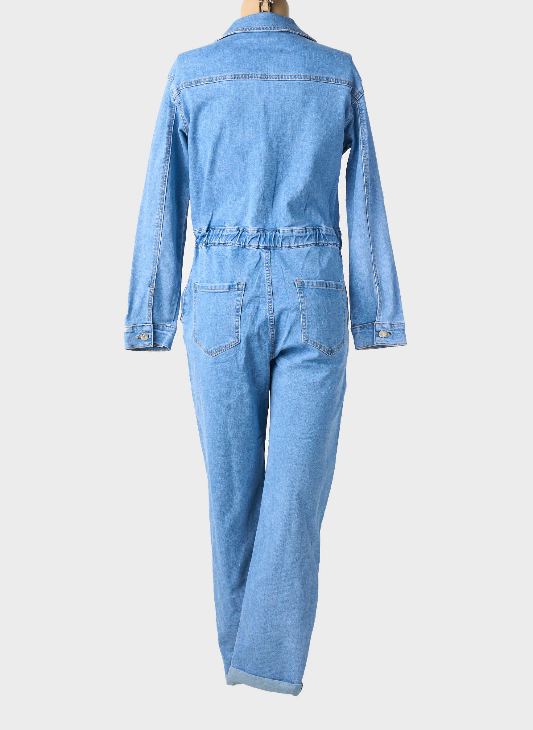 Combi-pantalon fermeture boutonnée sur le devant manches longues bleu G-SMACK femme