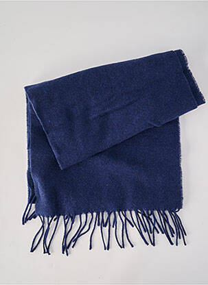 Echarpe finition franges bleu SERGE BLANCO homme