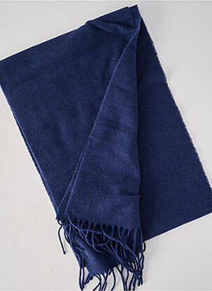 Echarpe finition franges bleu SERGE BLANCO homme