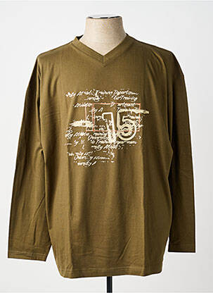 T-shirt stretch manches longues vert ALLSIZE homme