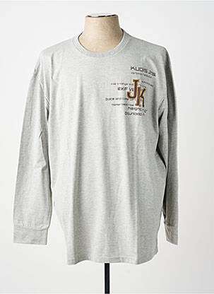 T-shirt broderie manches longues gris KUDIS BRAND homme