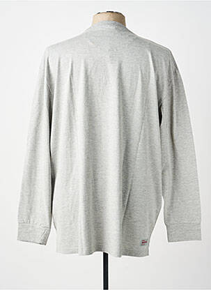 T-shirt broderie manches longues gris KUDIS BRAND homme