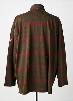 Polo sérigraphie manches longues marron PIONIER homme