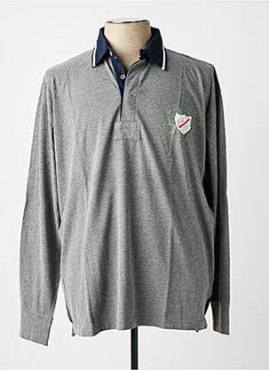 Polo tissage chiné manches longues gris EASY MAXFORT homme