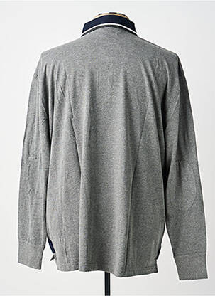 Polo tissage chiné manches longues gris EASY MAXFORT homme