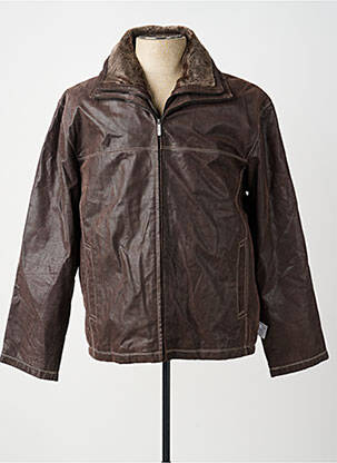 Veste en cuir poches marron PRE END homme