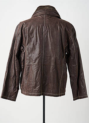 Veste en cuir poches marron PRE END homme