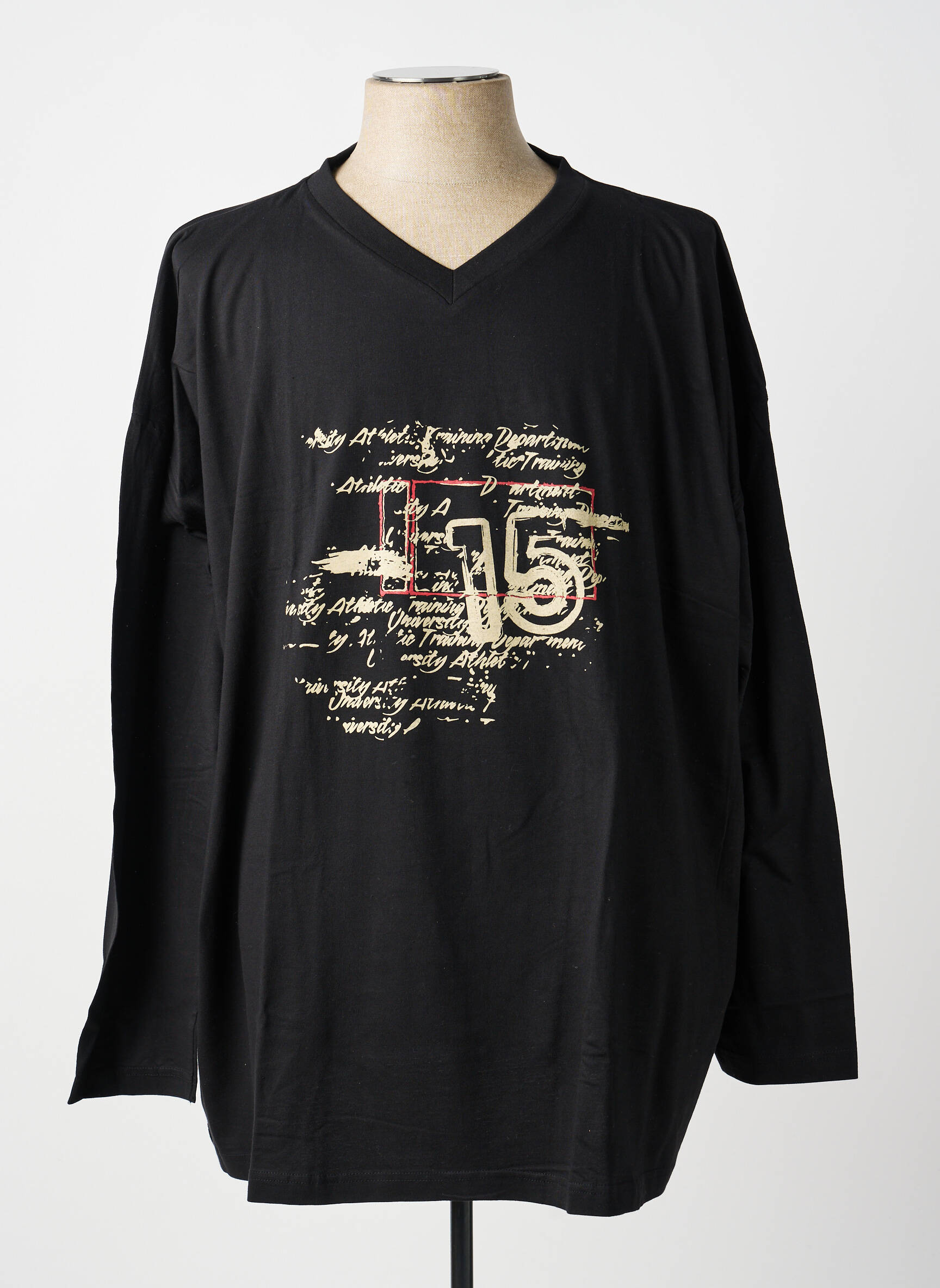 T-shirt stretch manches longues noir ALLSIZE homme
