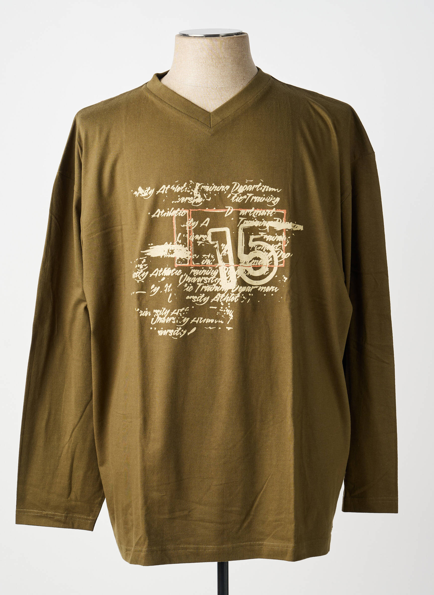 T-shirt stretch manches longues vert ALLSIZE homme
