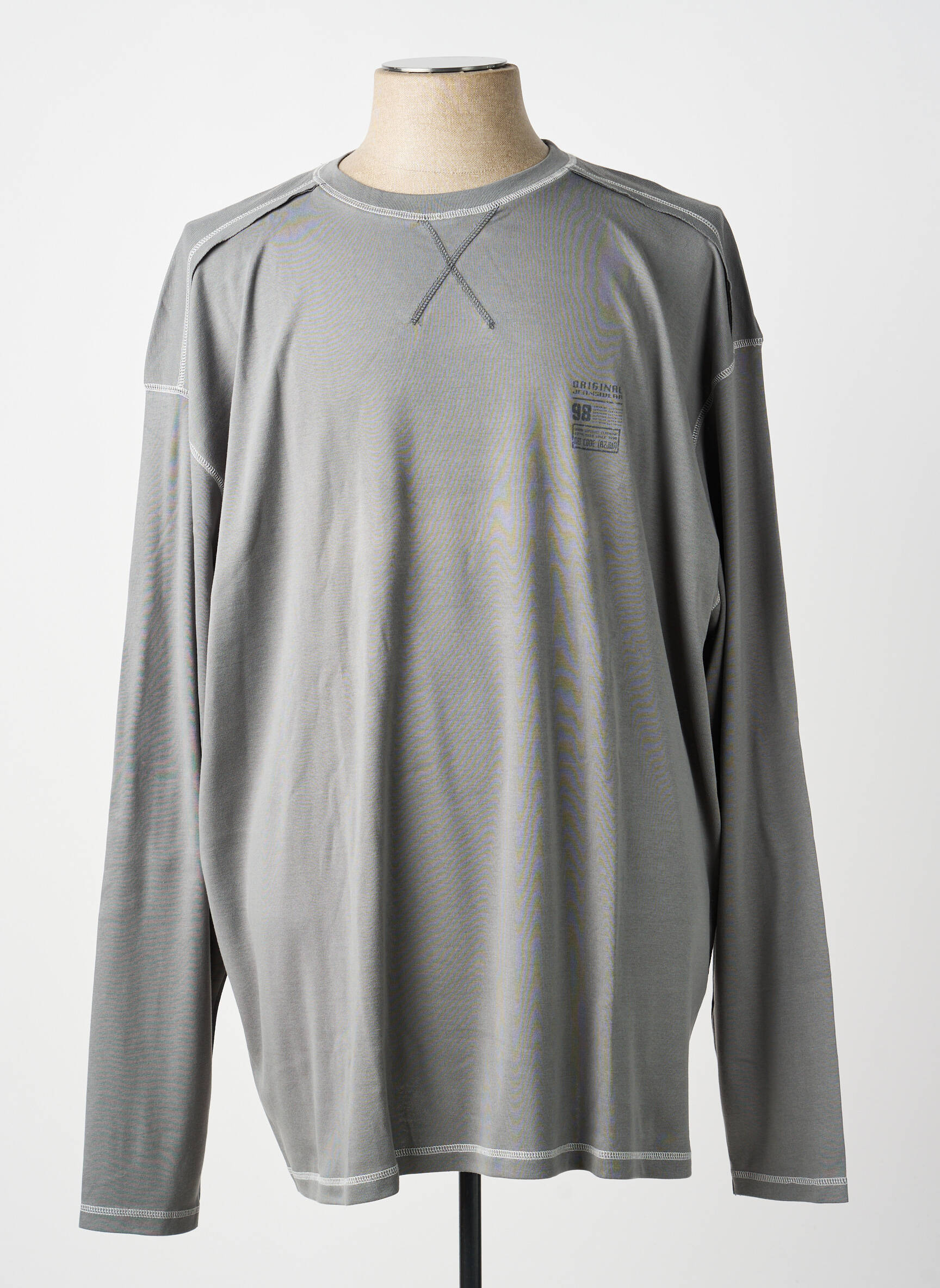 T-shirt stretch manches longues gris ALLSIZE homme