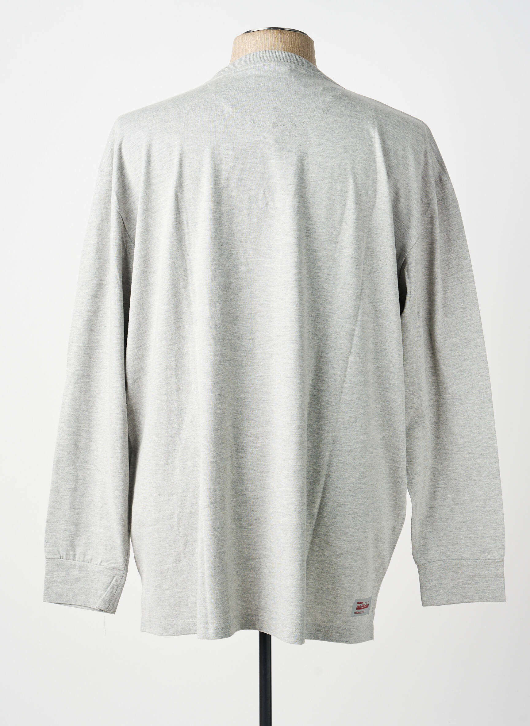 T-shirt broderie manches longues gris KUDIS BRAND homme