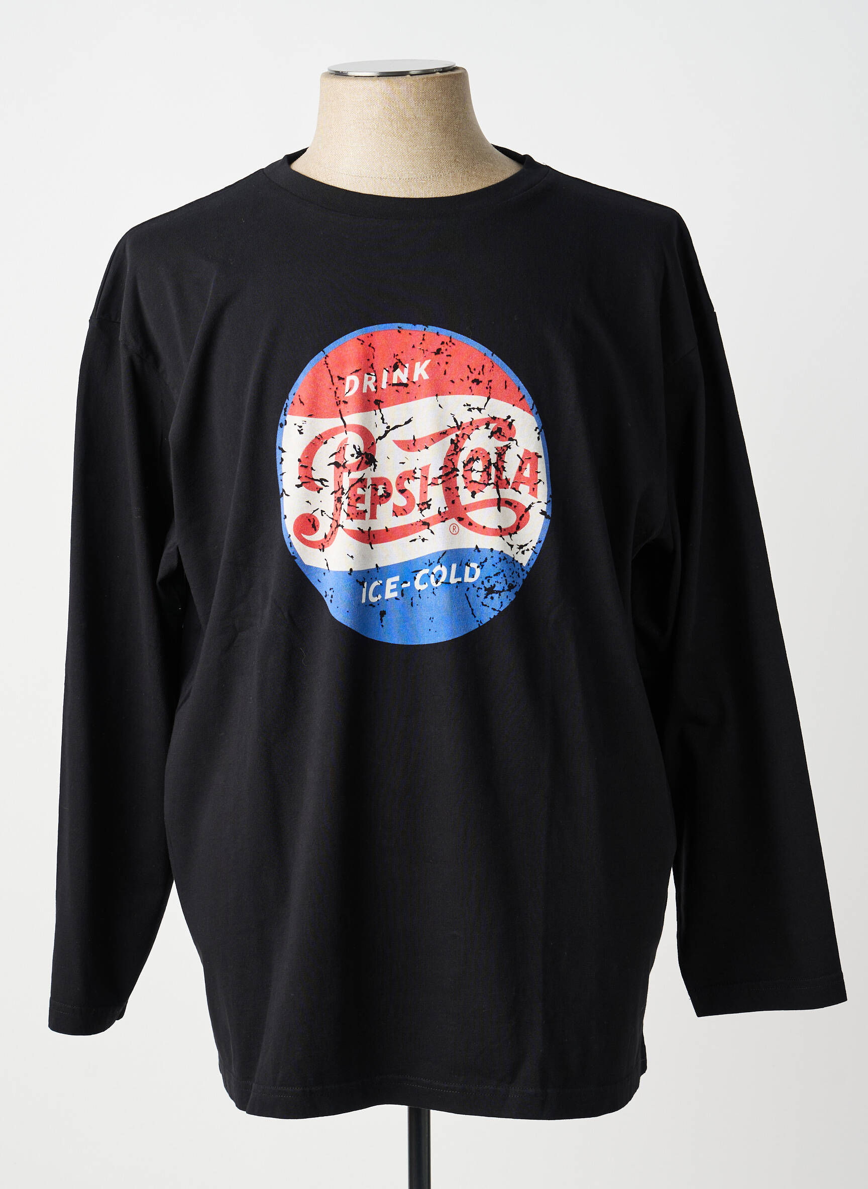 T-shirt stretch manches longues noir PEPSI COLA homme