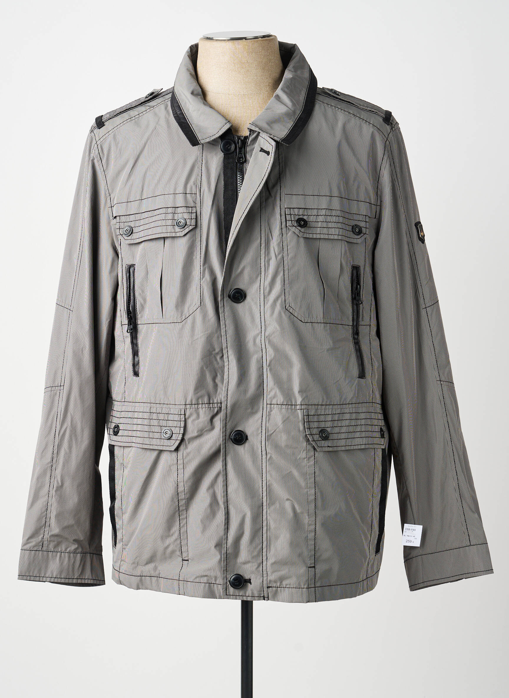Veste casual coupe droite gris CABANO homme