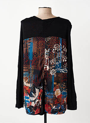 Top tissage crêpe manches longues noir BAGORAZ femme