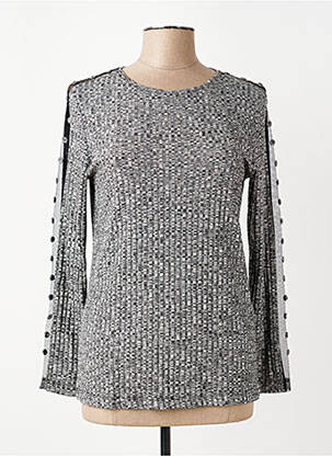 Pull coupe droite manches longues gris MERI & ESCA femme