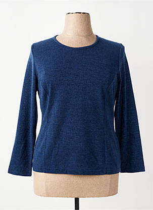Pull coupe droite manches longues bleu GUY DUBOUIS femme