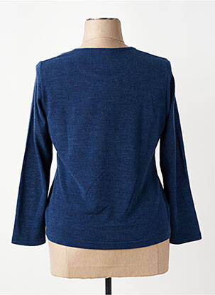 Pull coupe droite manches longues bleu GUY DUBOUIS femme