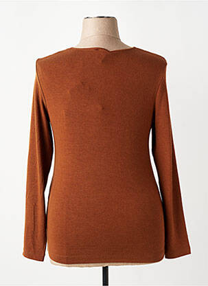 Pull stretch manches longues marron GUY DUBOUIS femme