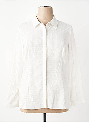 Chemisier coupe droite manches longues blanc GUY DUBOUIS femme