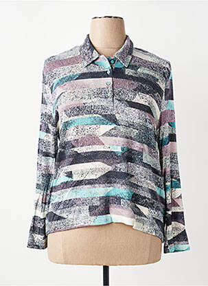 Pull coupe droite manches longues bleu GUY DUBOUIS femme