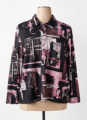 Pull coupe droite manches longues noir GUY DUBOUIS femme