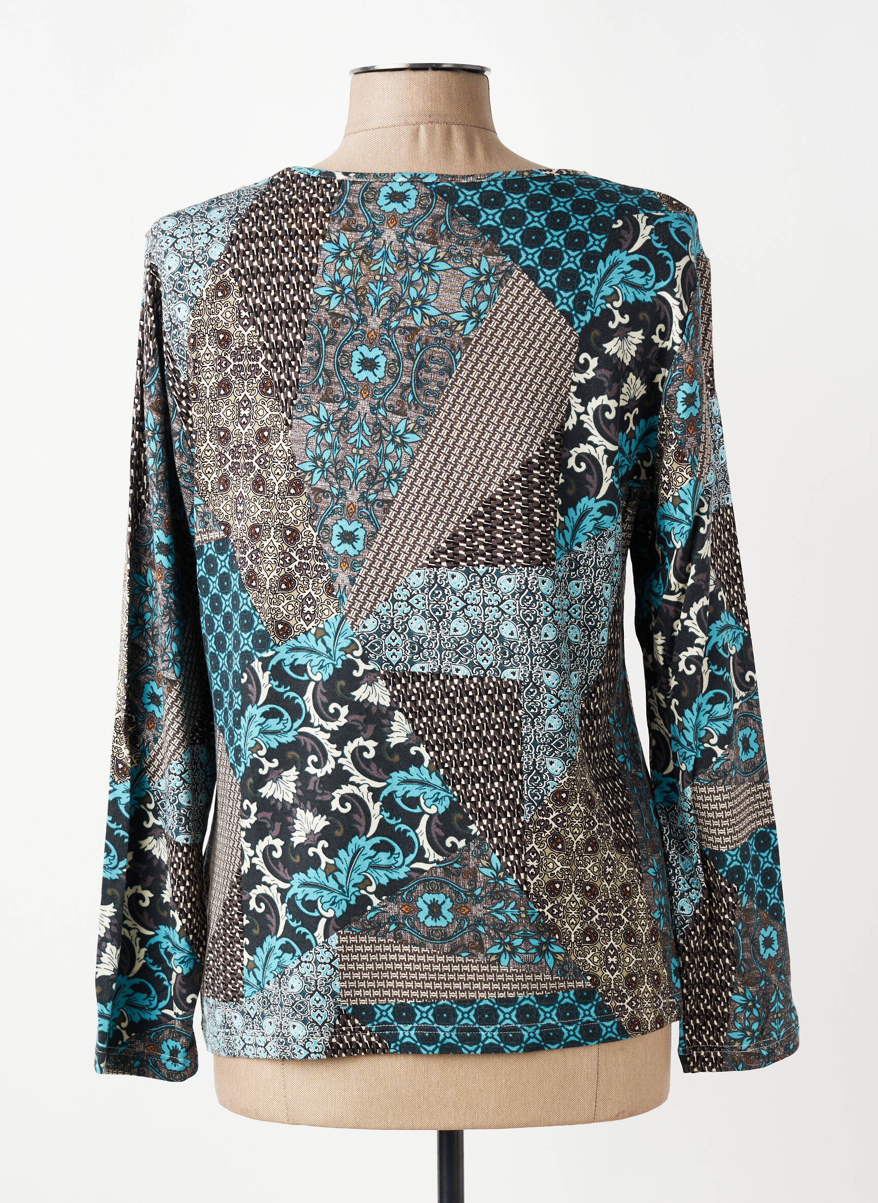 Top stretch manches longues bleu GUY DUBOUIS femme
