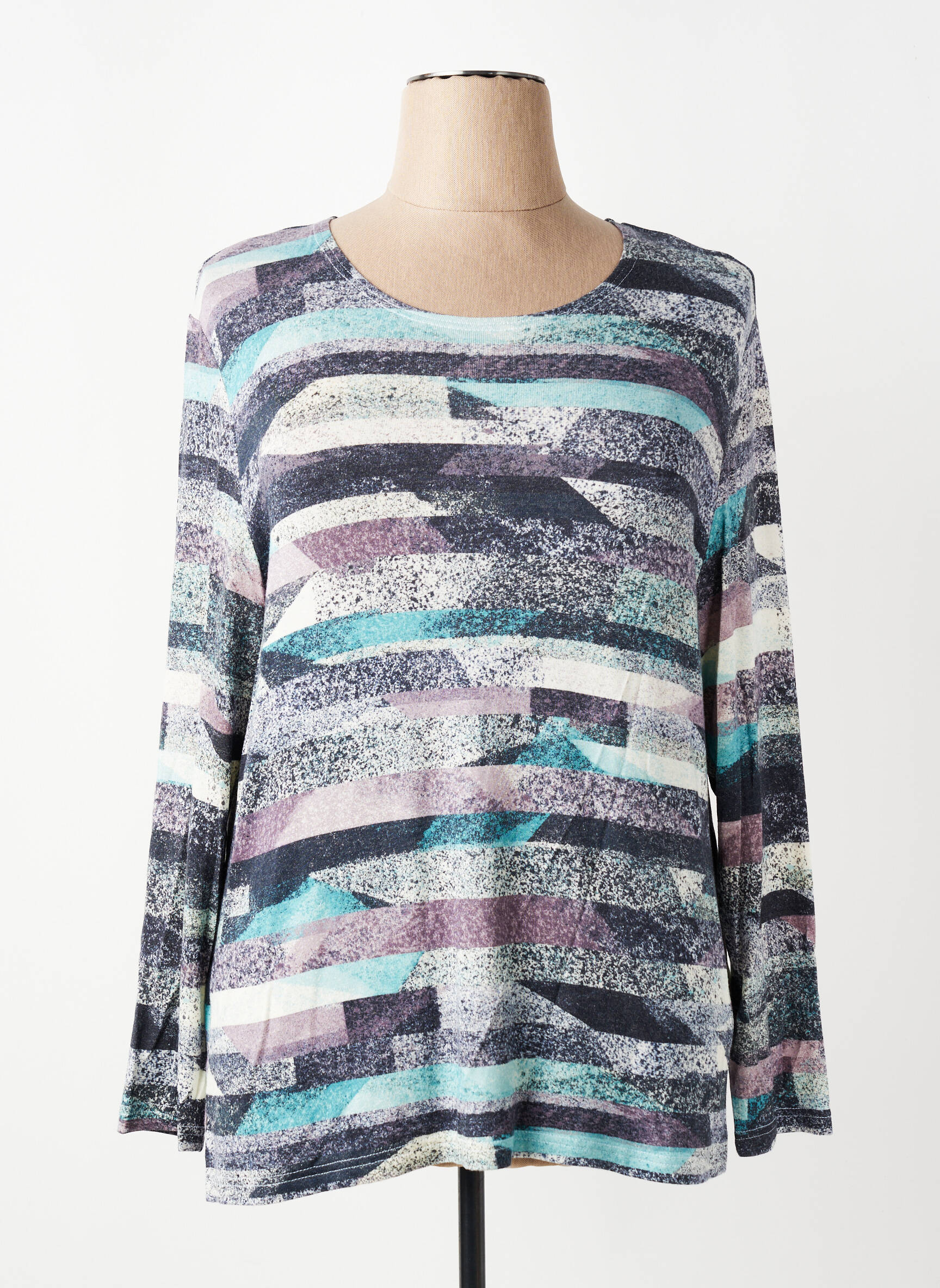 Top manches longues manches longues bleu GUY DUBOUIS femme
