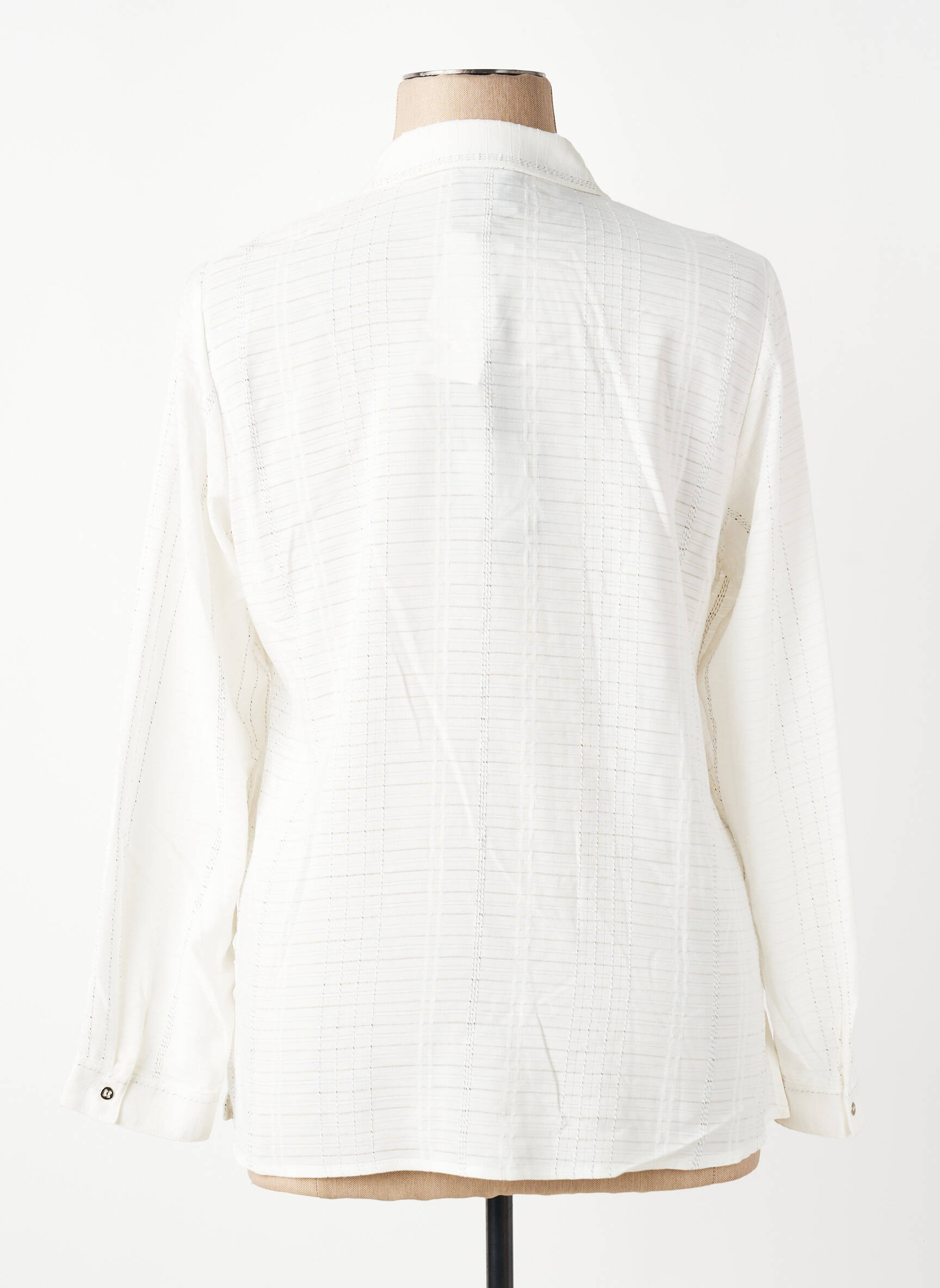 Chemisier coupe droite manches longues blanc GUY DUBOUIS femme