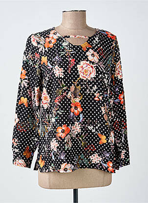 Blouse tissage popeline manches longues noir GUY DUBOUIS femme