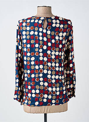 Blouse tissage popeline manches longues bleu GUY DUBOUIS femme