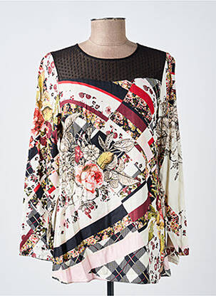 Blouse tissage popeline manches longues beige GUY DUBOUIS femme