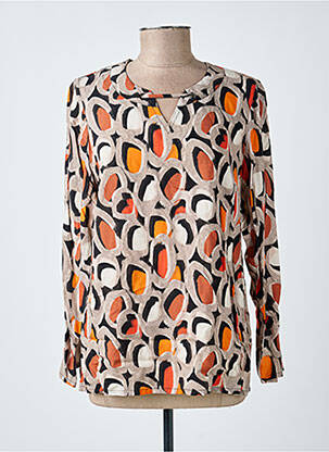 Blouse tissage popeline manches longues orange GUY DUBOUIS femme