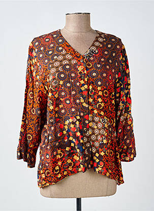 Chemisier tissage popeline manches 3/4 orange MERI & ESCA femme